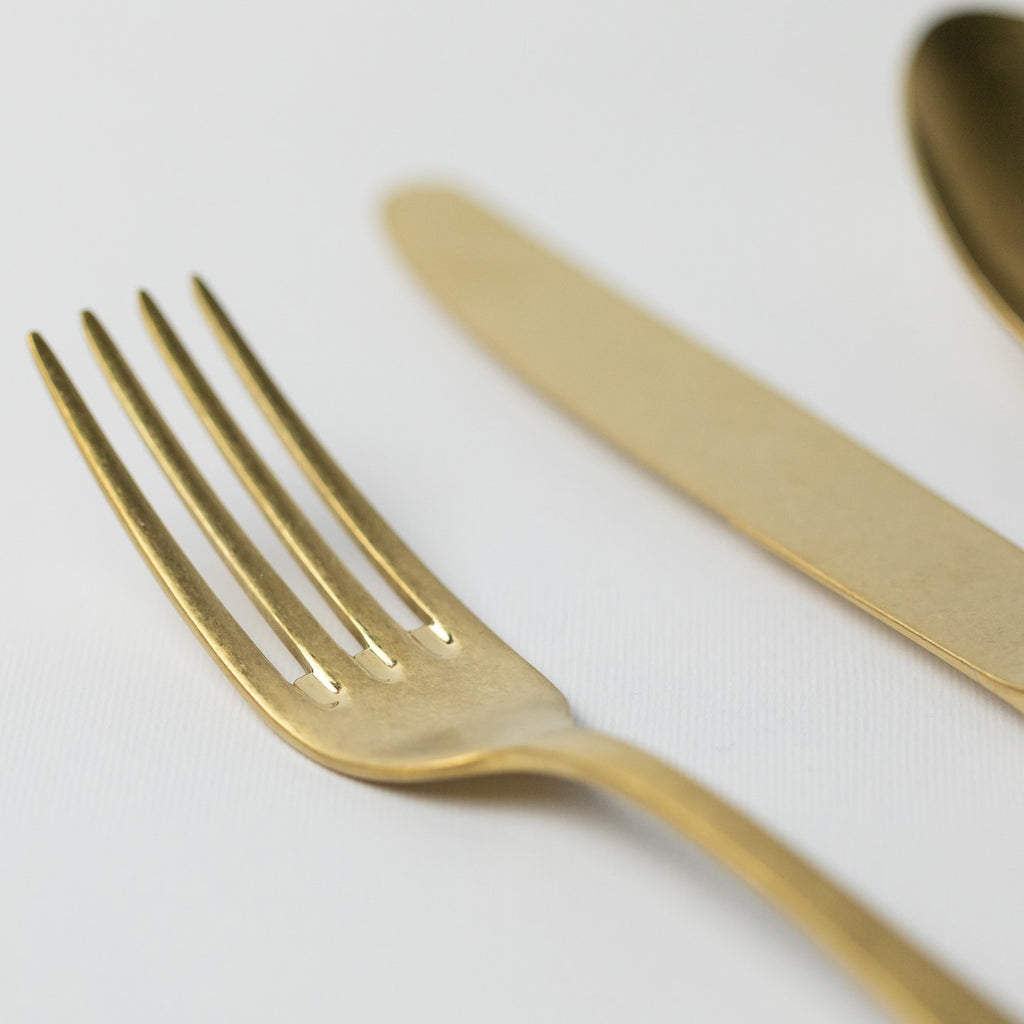 Matte gold cutlery