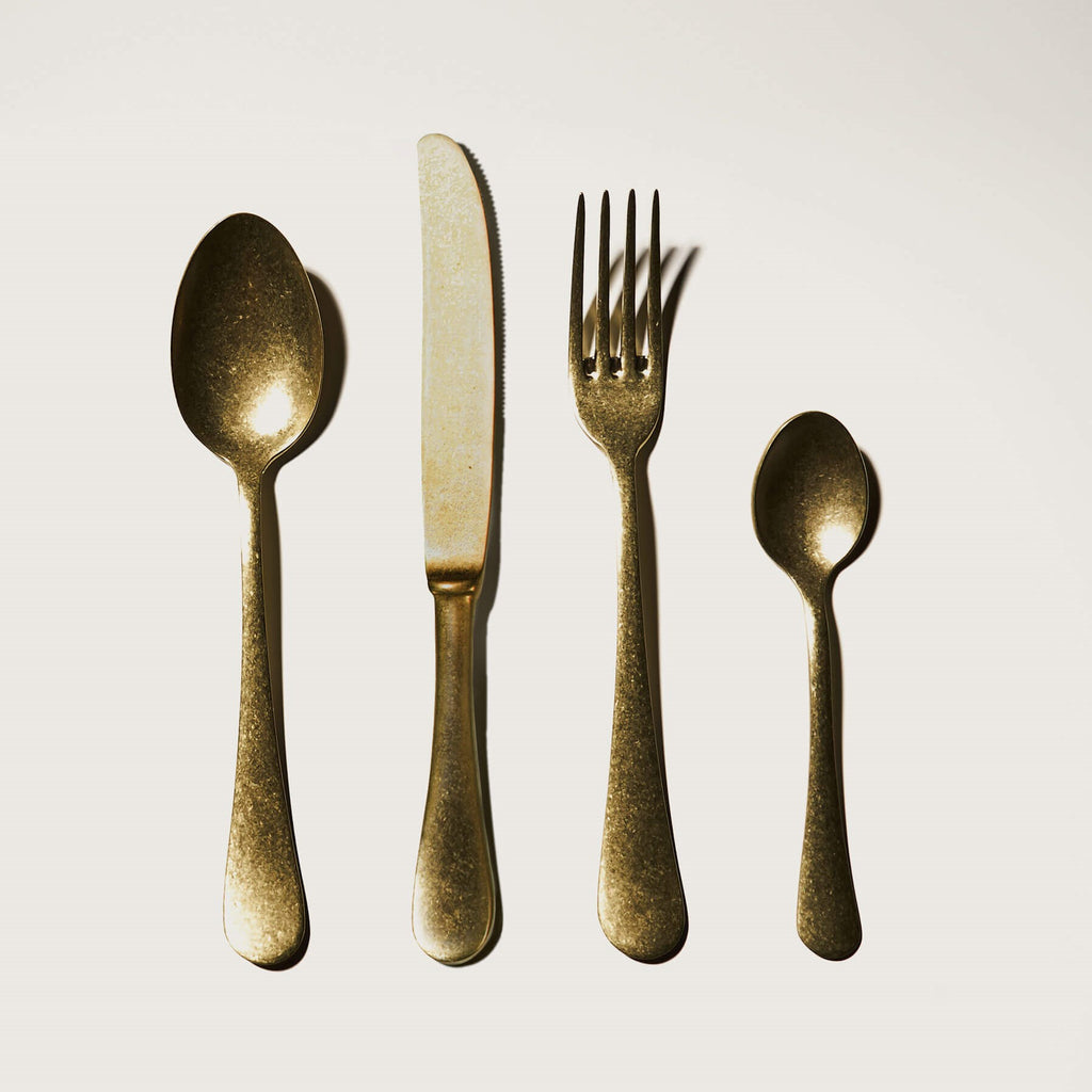 Matte gold cutlery