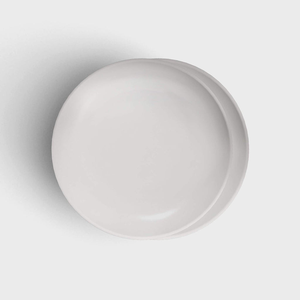 Set of 2 white soup plates