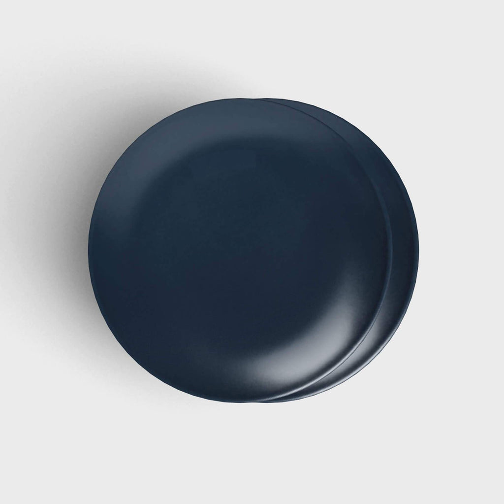 Set of 2 dark blue soup plates